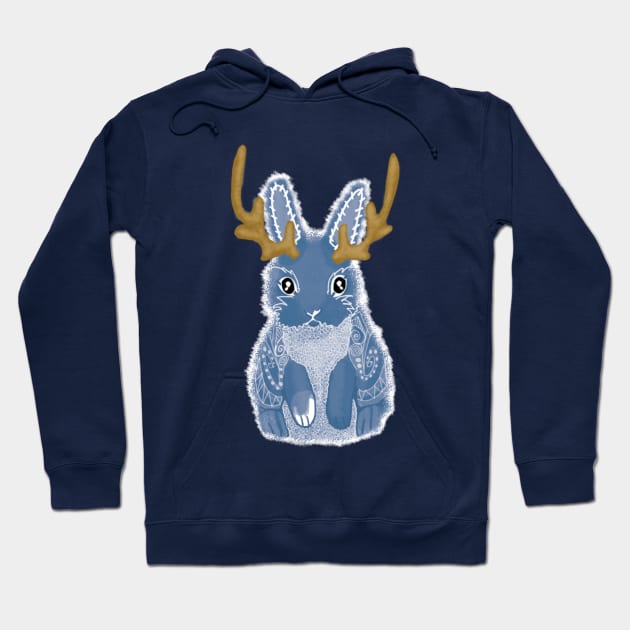 Tribal Boho Jackalope Hoodie by BlackBunnyDesignStudio